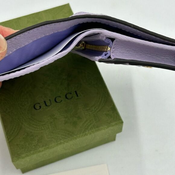 Women’s Gucci, jumbo GG canvas/leather bifold wallet/card case made in Italy - Picture 9 of 10